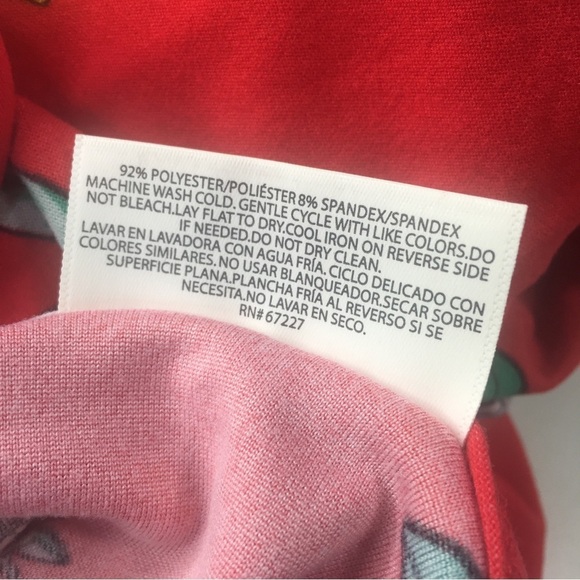 Bobbie Brooks Soft Plus Size Red Floral Dress 1X Rushed V neck - Picture 7 of 8